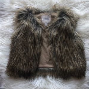 Brown Faux Fur Vest.